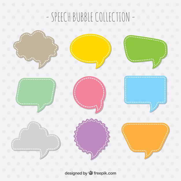 Colección de globos de diálogo de colores