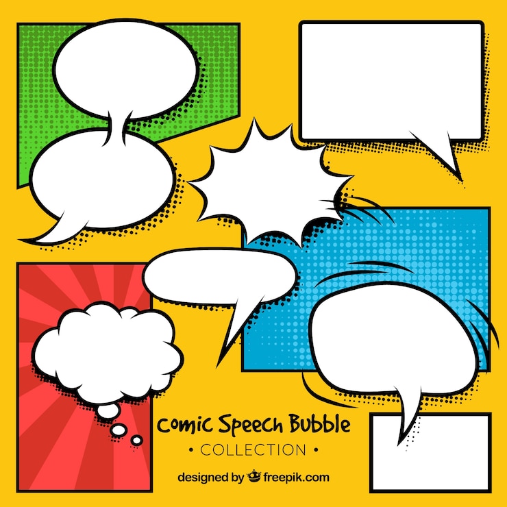 Vector gratuito colección de globos de diálogo para cómic