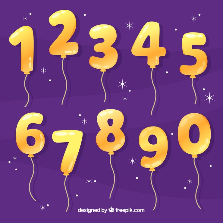 Vector gratuito colección de globos de números coloridos