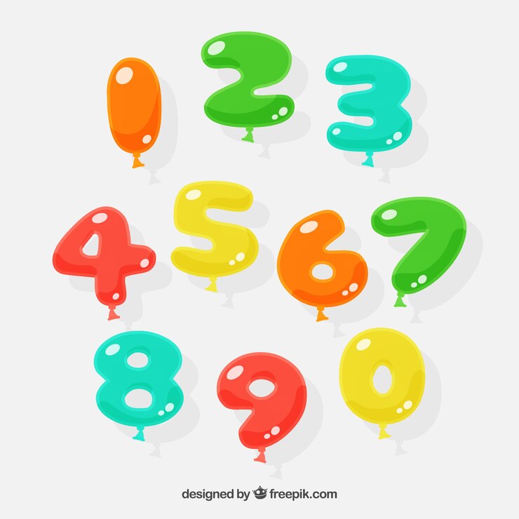 Vector gratuito colección de globos de números coloridos