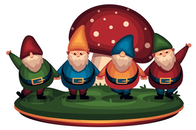 Colección gnomos navideños planos dibujados a mano