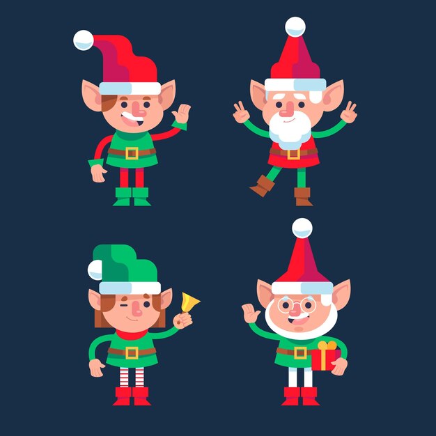 Colección gnomos navideños planos