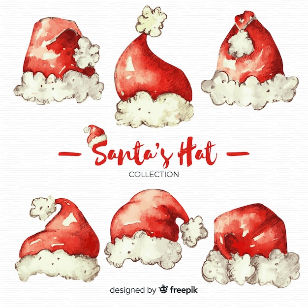 Vector gratuito colección de gorros de papá noel