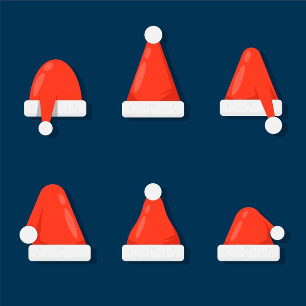 Colección de gorros planos de santa