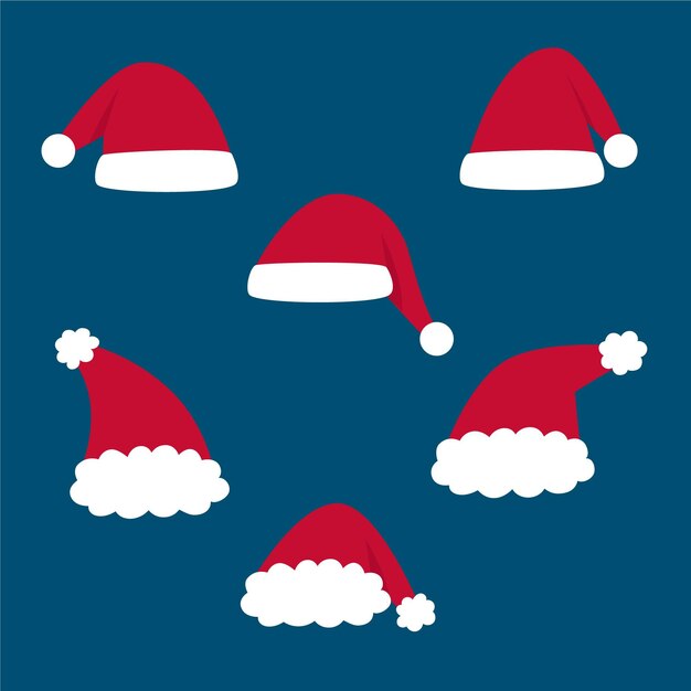 Colección de gorros planos de santa