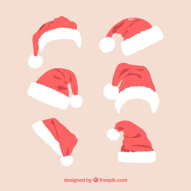 Colección de gorros de Santa Claus