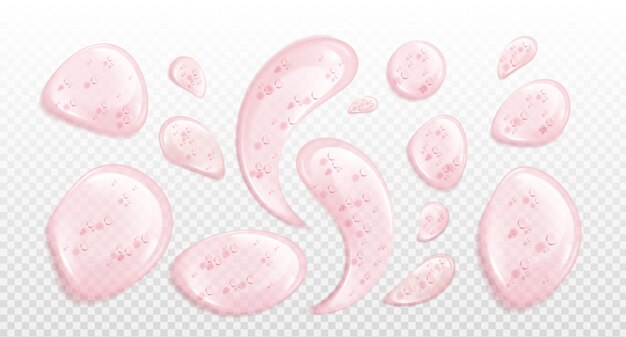 Colección de gotas de aceite de suero rosado