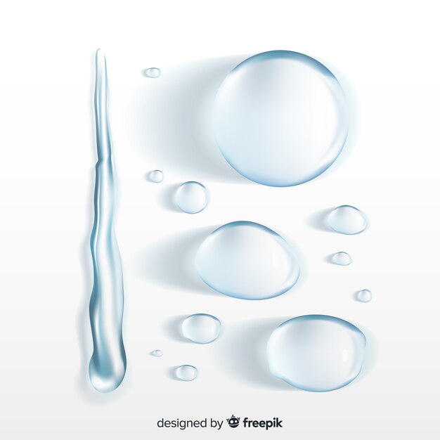 Colección de gotas de agua realistas