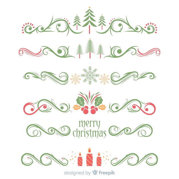 Vector gratuito colección de guirnaldas de navidad