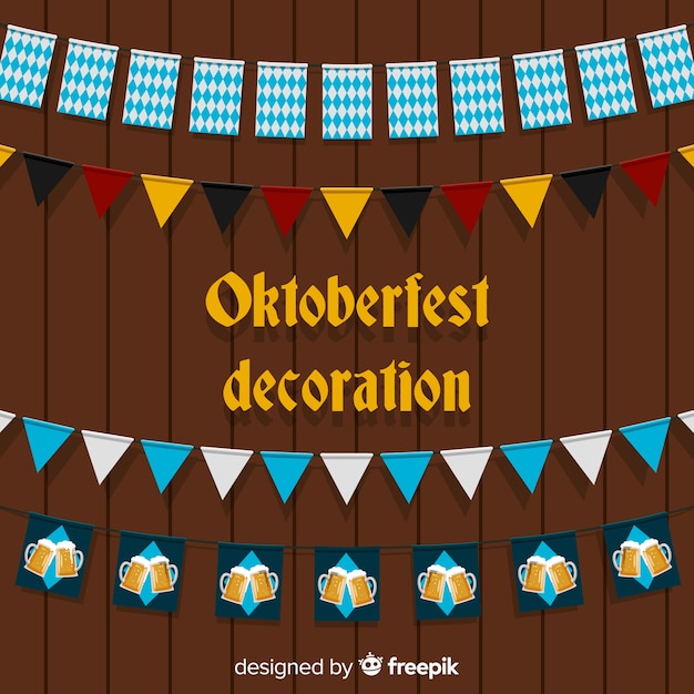 Vector gratuito colección de guirnaldas del oktoberfest