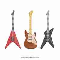 Vector gratuito colección de guitarras eléctricas modernas