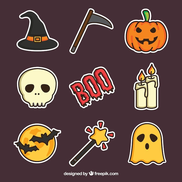 Colección de halloween con diseño plano