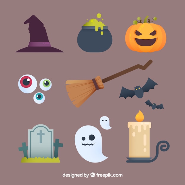 Colección de halloween con elementos clásicos