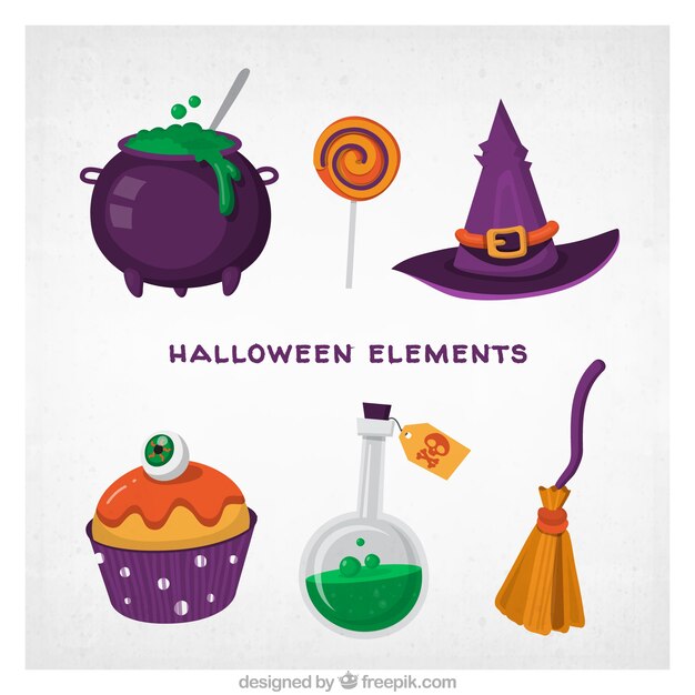 Colección de halloween con estilo colorido