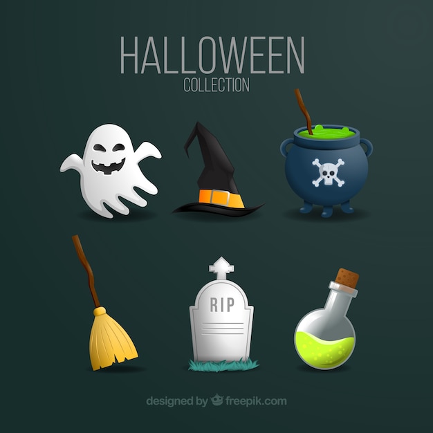 Vector gratuito colección de halloween con estilo moderno