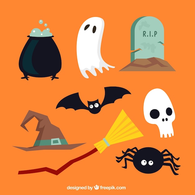 Vector gratuito colección de halloween con estilo original