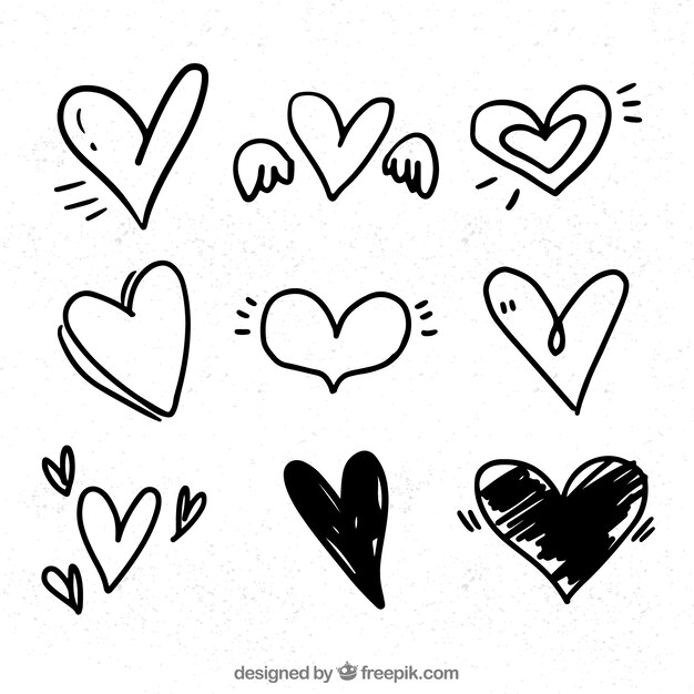 Colección hecha a mano de corazones