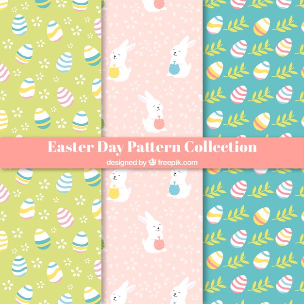 Colección hecha a mano de patrones de pascua
