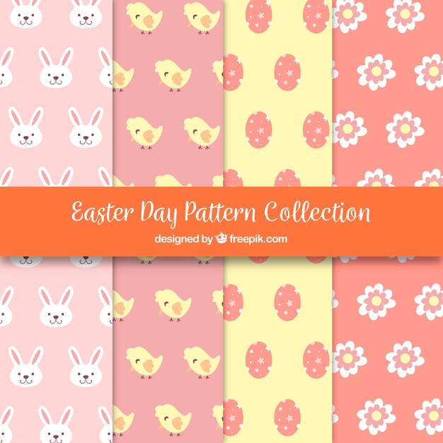 Colección hecha a mano de patrones de pascua