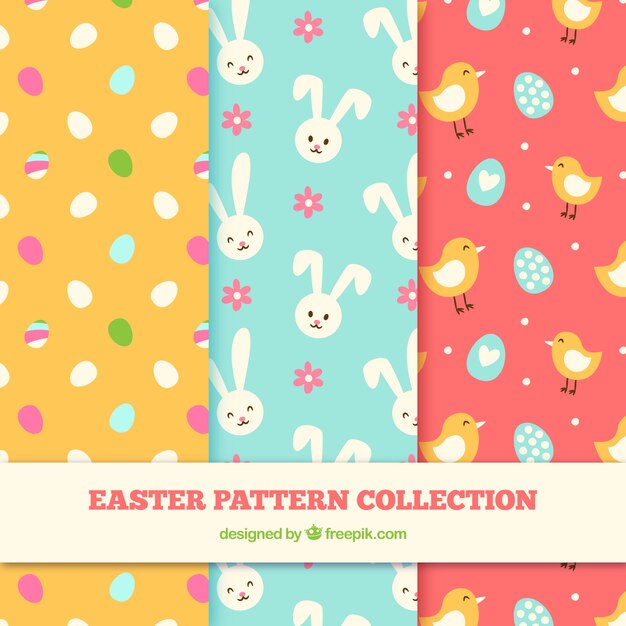 Colección hecha a mano de patrones de pascua