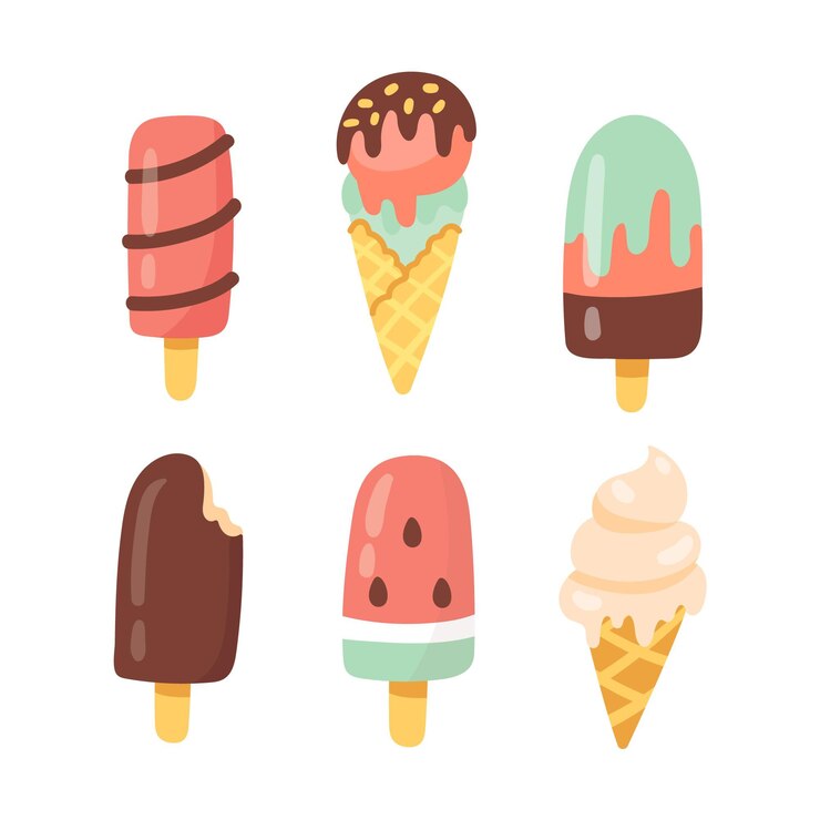 Vector gratuito colección de helados dibujados a mano