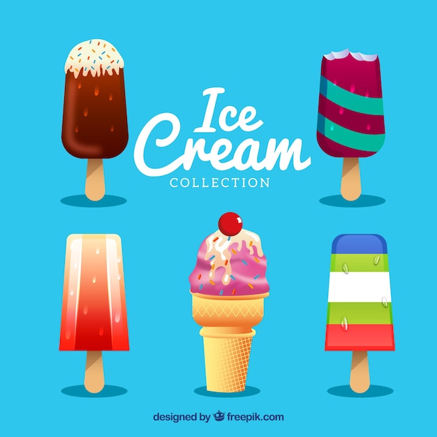 Vector gratuito colección de helados realistas