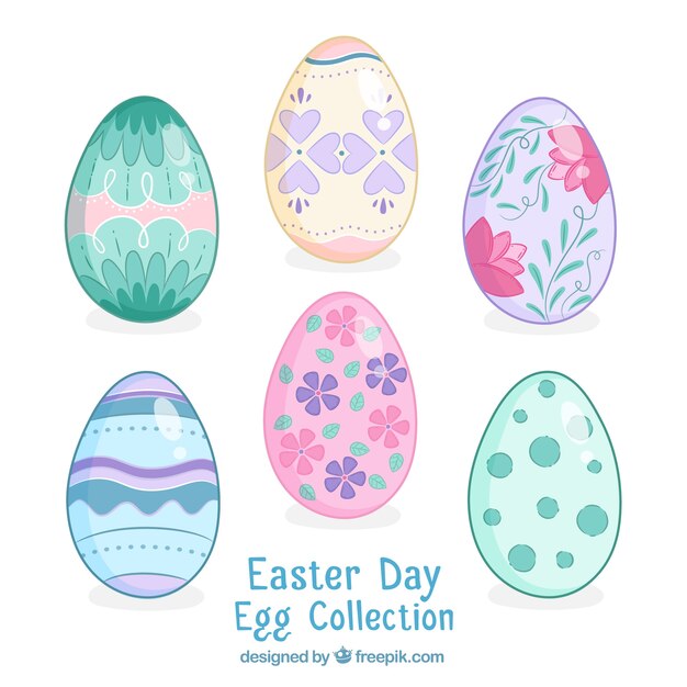 Colección de hermosos huevos de pascua