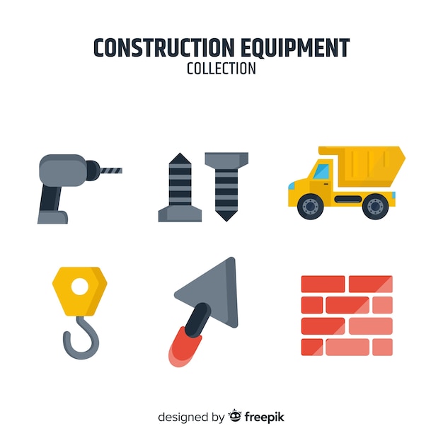 Vector gratuito colección herramientas planas de construcción