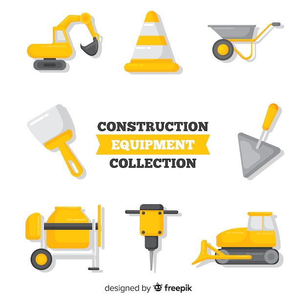 Vector gratuito colección herramientas planas de construcción