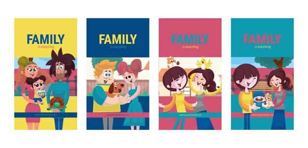 Colección de historias de ig de familia con mascotas