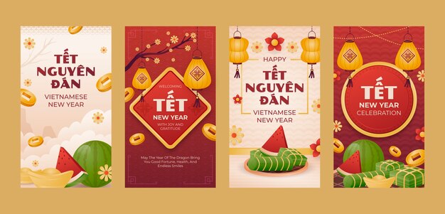 Colección de historias de Instagram para la celebración del año nuevo
