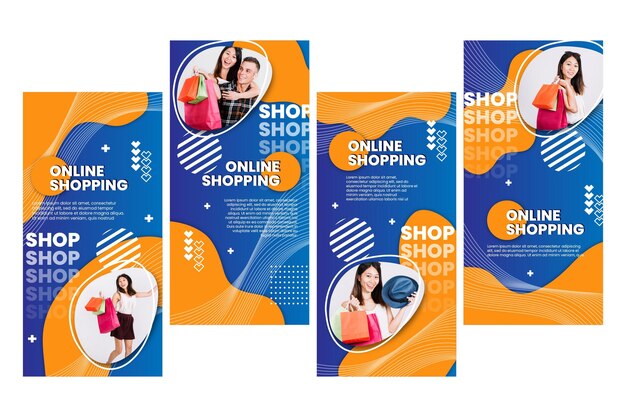 Colección de historias de instagram de compras en línea