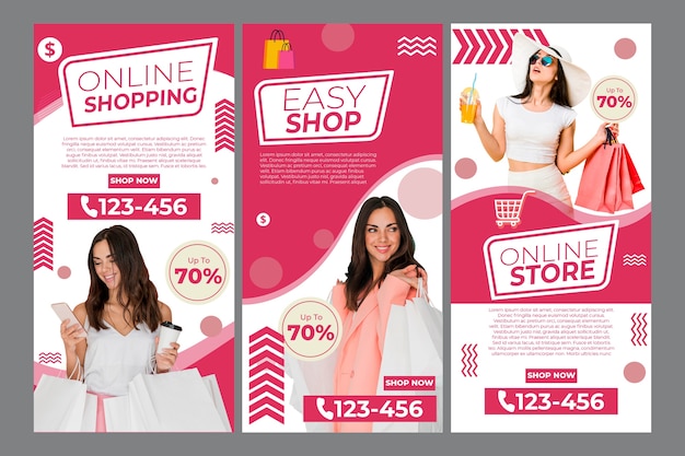 Colección de historias de Instagram para compras online