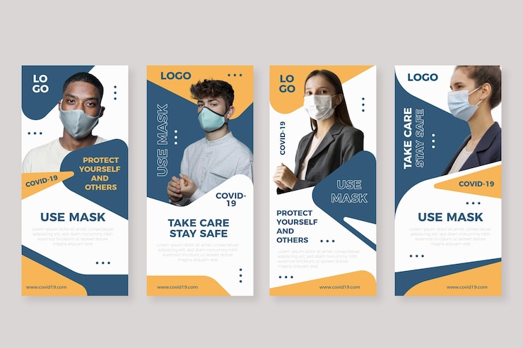 Vector gratuito colección de historias de instagram de coronavirus