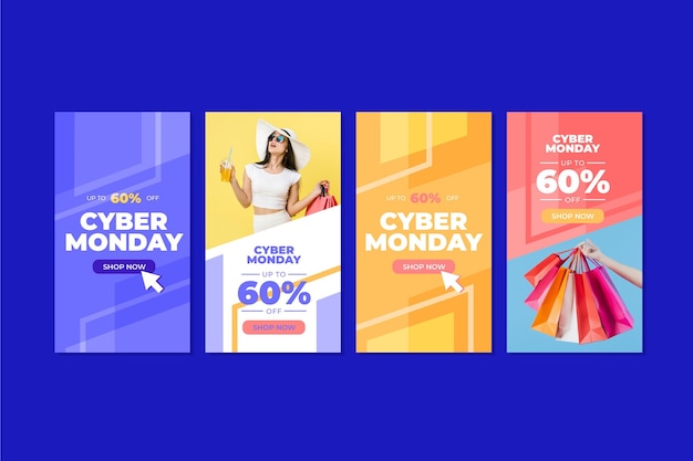 Colección de historias de instagram de cyber monday