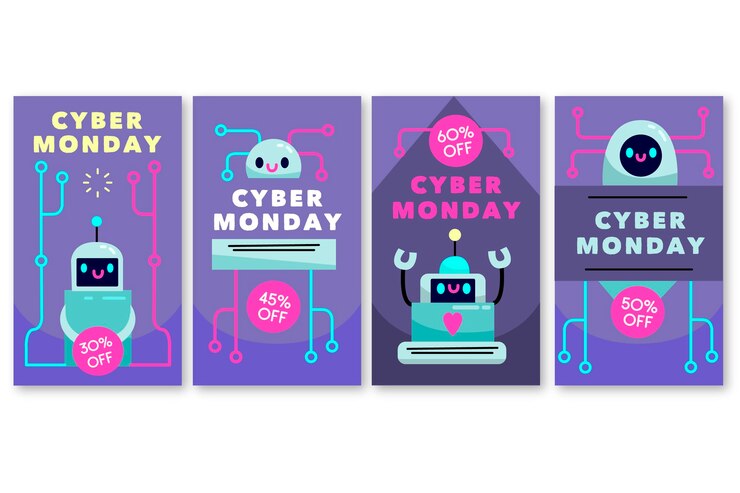Vector gratuito colección de historias de instagram de cyber monday