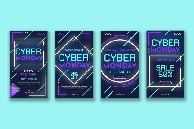 Colección de historias de instagram de cyber monday