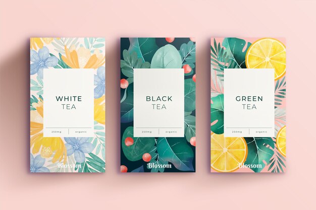 Colección de historias de instagram del día internacional del té en acuarela