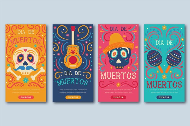 Colección de historias de instagram del día de muertos