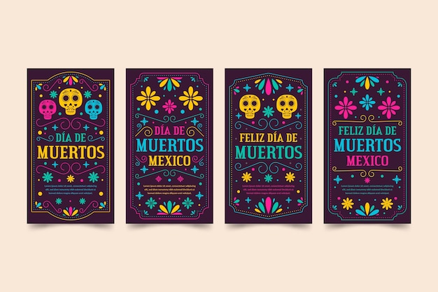 Colección de historias de instagram de dia de muertos