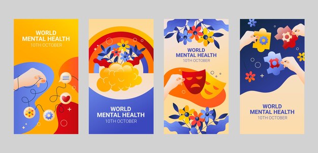 Colección de historias de Instagram para el Día Mundial de la Salud Mental
