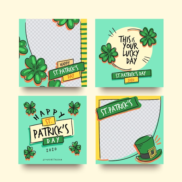 Colección de historias de instagram del día de san patricio