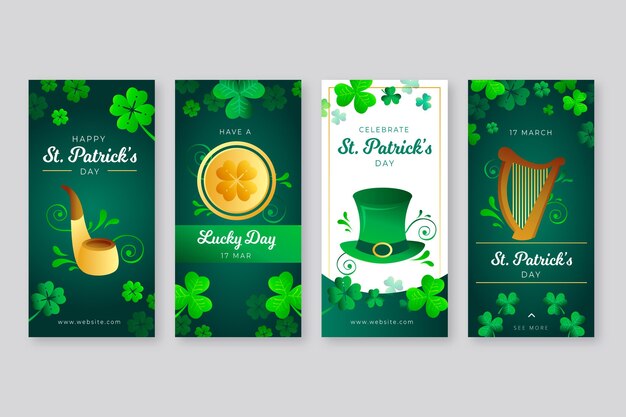 Colección de historias de instagram del día de san patricio