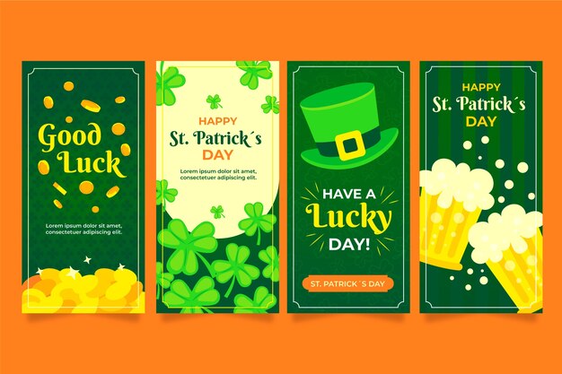Colección de historias de instagram del día de san patricio