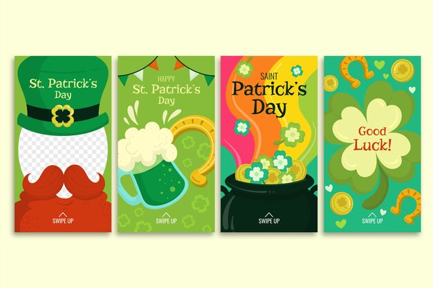 Colección de historias de instagram del día de san patricio