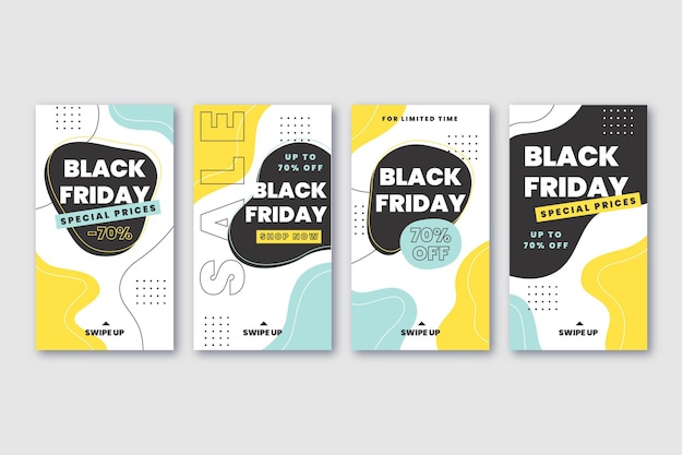 Colección de historias de instagram flat black friday