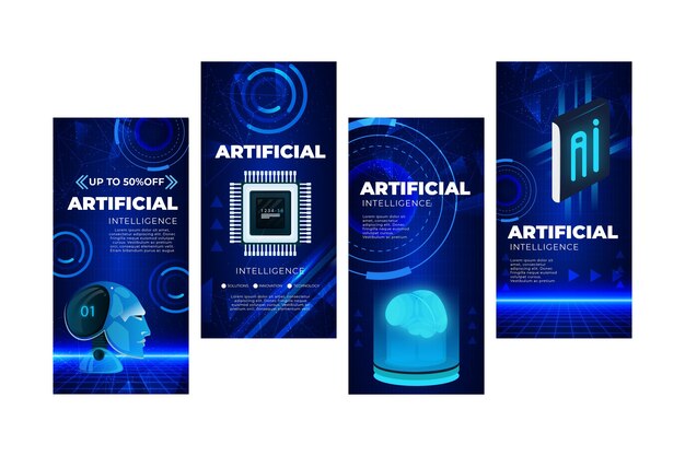 Colección de historias de instagram de inteligencia artificial
