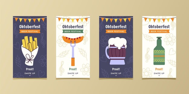 Colección de historias de instagram de Oktoberfest