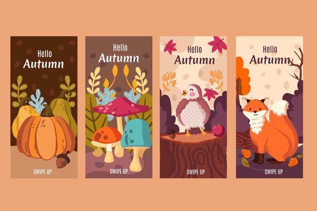 Colección de historias de instagram de otoño