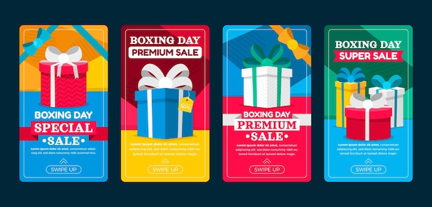 Colección de historias de instagram de rebajas de boxing day